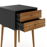 Nathan James Harper Modern Nightstand Side Accent or End Table with Storage Drawer, 1, Black/Brown Nathan James
