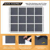24 Pack, 96 SQFT - 24" x 24" - 1/2" Extra Thick Floor Exercise Mat for Home Gym or Floor Padding - High-Density EVA Interlocking Foam Floor Tiles for Gym Equipment, Play Area | Yoga, Cardio, Weights Our Modern Space