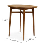 Great Deal Furniture Noble House Stamford Outdoor Acacia Wood Bar Table in Teak Great Deal Furniture