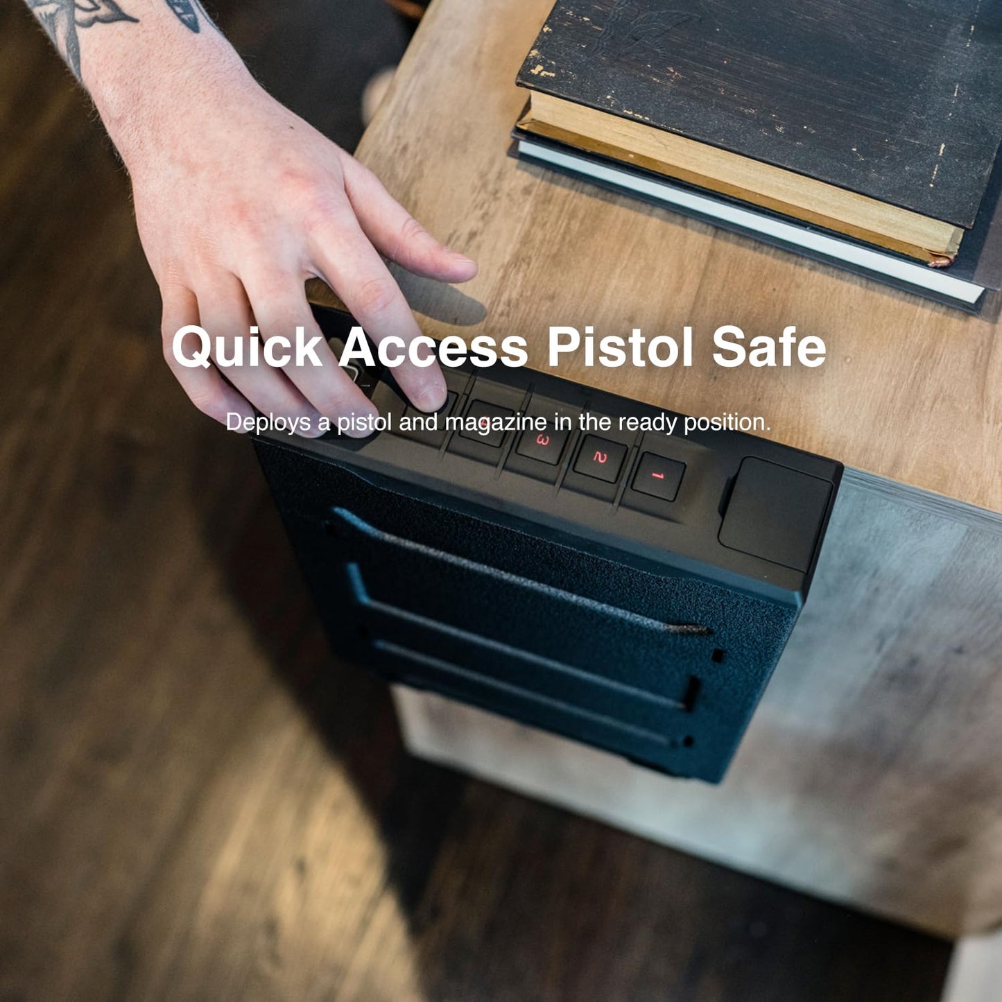 VAULTEK Slider Series Rugged Smart Handgun Safe Quick Auto-Open Sliding Door Pistol Safe with Rechargeable Li-ion Battery (Biometric + ViSN WiFi)