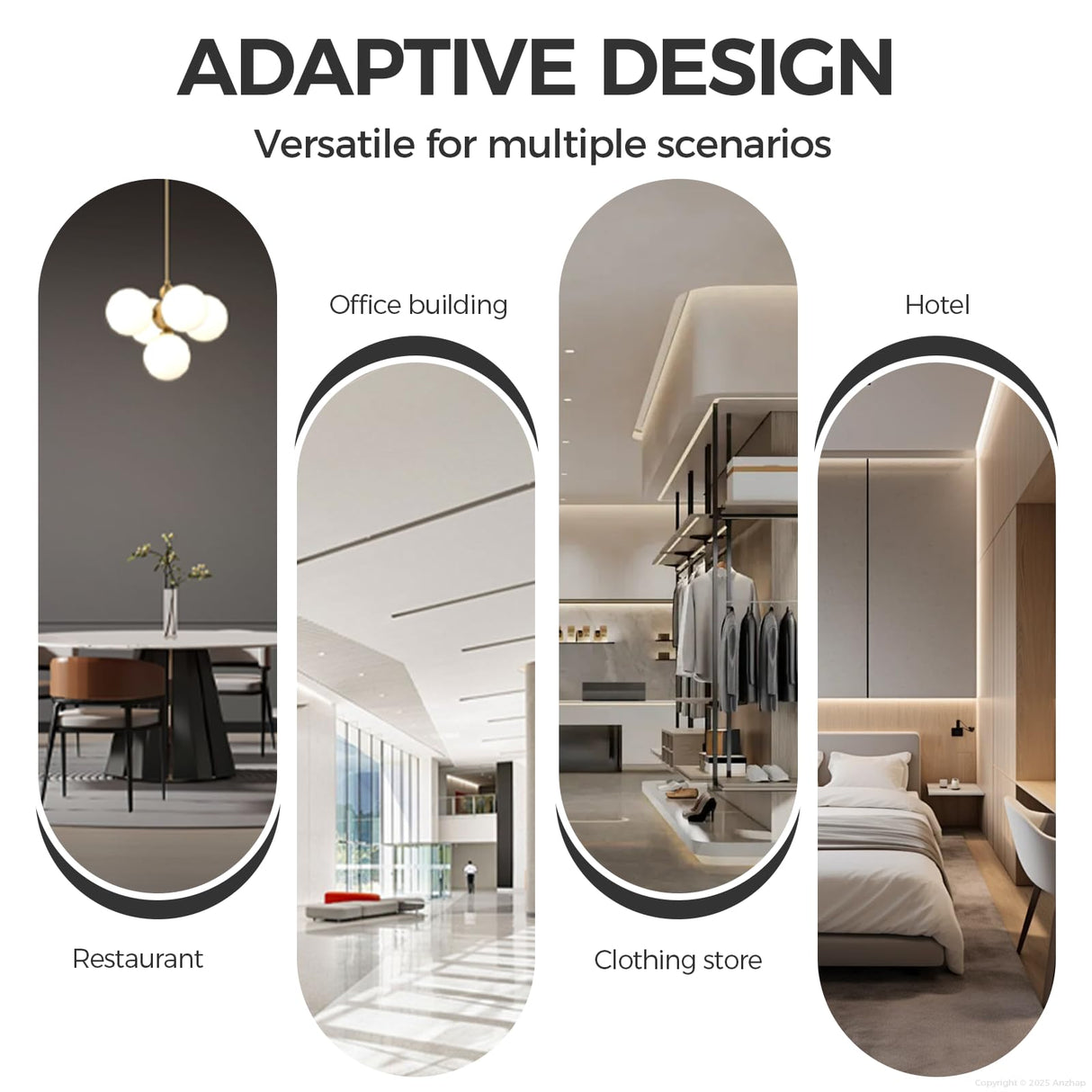 Anzhap L-Shaped Standing Reception Desk with LED Lights, Front Desk Reception Counter with Drawer, Open Storage Cabinets for Office, Salon, Lobby (Maple + White/Right, 71" L * 24" W * 39" H) Anzhap