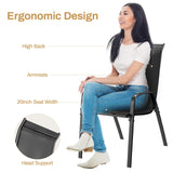 Arlopu 5 Piece Outdoor Patio Dining Set (Umbrella not Included), Porch Furniture with 4 Textline Chairs, 1 Square Glass Table for Garden, Backyard and Poolside, Lawn (Black) Arlopu