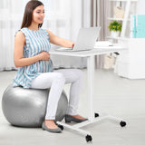 AMUSIGHT Mobile Standing Desk Adjustable Height, Sit Stand Rolling Laptop Desk with Lockable Wheels, Portable Computer Workstation for Home, Office, School (White) AMUSIGHT