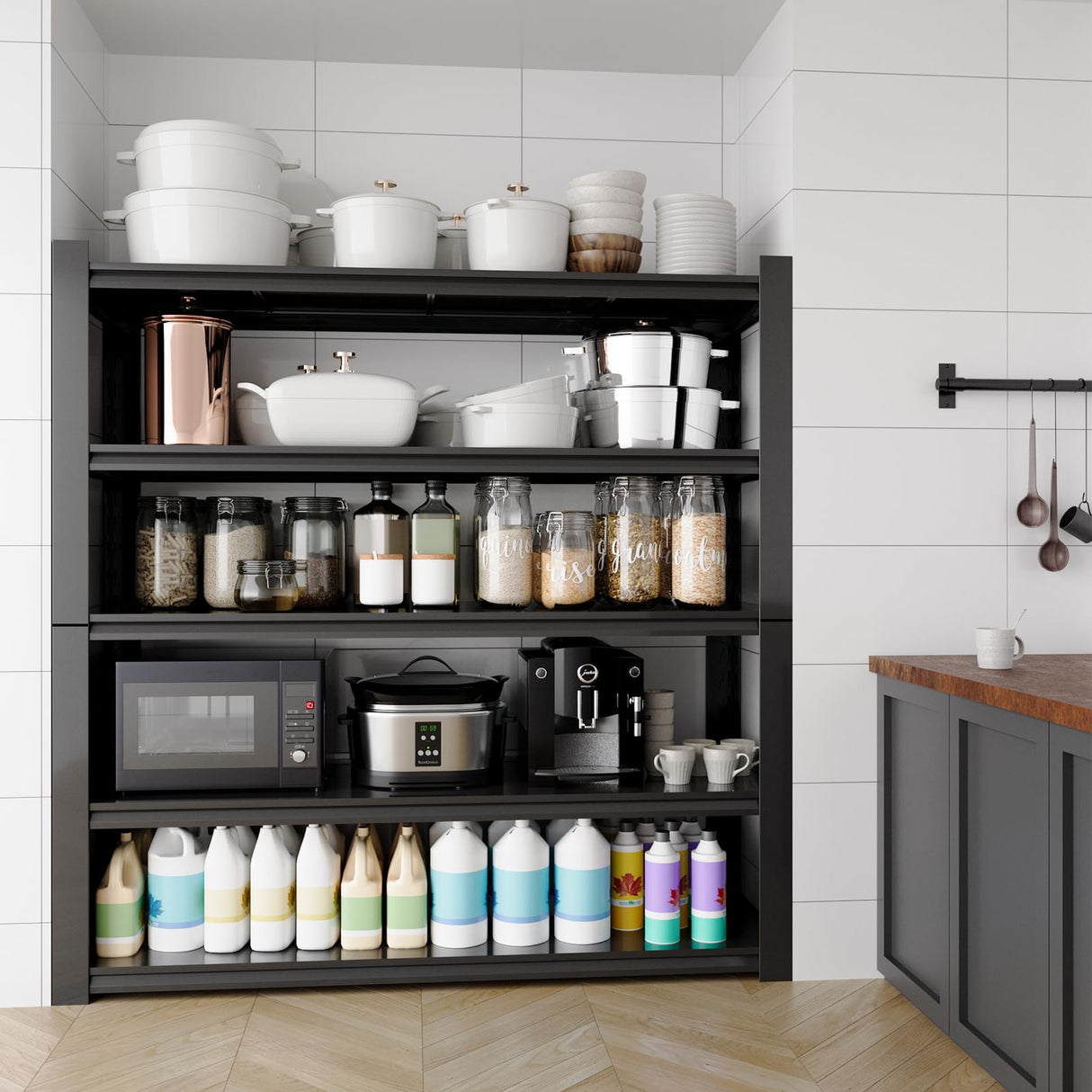 STEELIST 3000LBS Garage Shelves, 48W Metal Shelves for Storage, 5-Tier Shelving Unit with Adjustable Shelves, 24" D X 47.2" W X 84" H Industrial Shelving Utility Shelf for Warehouse, Basement STEELIST