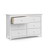 Storkcraft Kenton 6 Drawer Double Dresser (White) For Kids Bedroom, Nursery Dresser Organizer, Chest Of Drawers For Bedroom, Universal Design For Children’s Bedroom STORKCRAFT