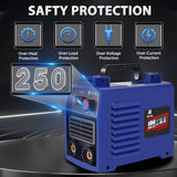 Welding Machine, Upgraded MMA-250A 110V Welder Machine,Portable Stick Welder IGBT Digital Display LCD,Home DIY Arc Welder,Hot Start Arc Force Anti-stick Mini Welder (Blue) HGNVGZ