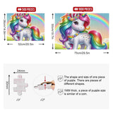 Jigsaw Puzzles Unicorn and Rainbow 1000 Piece Puzzle Christmas Family Games ODAWA