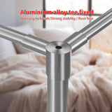 JENCEAILL King Size Canopy Bed Frame – Thickened Stainless Steel Poles, 4-Corner Sturdy Design, Compatible with Metal/Wood Beds, Ideal for Bedroom Decor JENCEAILL