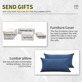 Lviden 6 Pieces Wicker Patio Furniture Sets Outdoor Conversation Set PE Rattan Sectional Sofa Couch with 45" Fire Pit Table and Royal Blue Cushions Lviden