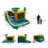 HapCap Commercial Bounce House Water Slide Combo with Blower for Kids or Adults,PVC Semi Commercial,Large Jumping House,Wet Dry Bounce House,Outdoor Birthday Party,15' x 13'x 9.4' (Without Blower) Hapcap