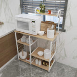 soges Microwave Cart Coffee Station, Kitchen Bakers Rack, Utility Microwave Oven Stand Storage Cart, Workstation Shelf, White Oak 172-MO soges