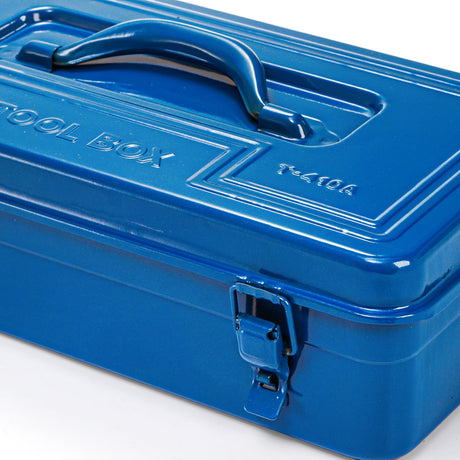 Acshio Portable Steel Tool Box, 16 Inch Metal Tool Organizer Box with Double Latch Closure and Handle, Heavy Duty Storage Toolbox Tool Chest for Workshop, Garage, Warehouse, Household, Blue Acshio