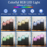 HPWLYO 9 Drawer Dresser with LED Light, Tall Fabric Drawers Dresser for Bedroom with Power Outlets, Dressers & Chests of Drawers with 3 Shelves for Bedroom HPWLYO