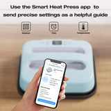 AST&T Heat Press 12"X10", Smart Heat Press Machine with Built-in Bluetooth for T-Shirts, Pillows, Tote Bags & More, Advanced Ceramic-Coated Heat Plate, Precise Temperature Control with APP (Blue) AST&T