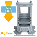 Simplay3 Toddler Tower Montessori Standing Kitchen Step Stool with Sturdy Stabilizing Base and Adjustable Platform, 20.5" D x 26" W x 34.5" H, Ages 18 Months to 5 Years, Gray Simplay3