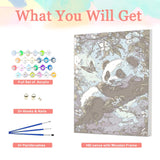 Auremi Panda Paint by Number Kits for Adults,Animal Paint by Number on Canvas with Frame DIY Painting with Number Acrylic Oil Paint Kits for Home Decor 8x12 in Auremi