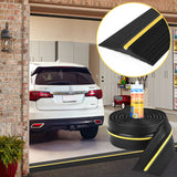 MYFAMIREA 20FT Garage Door Bottom Threshold Seal Strip with 300ml Black Adhesives/Sealants, Universal Rubber DIY Bottom Floor Threshold Seal, Weatherproofing Weather Stripping Replacement MYFAMIREA
