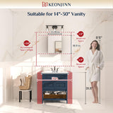 Keonjinn Small Medicine Cabinet 14 x 18 Inch, Assembly Needed, Bathroom Medicine Cabinets Mirror, Lightweight, Adjustable Shelves, Wall Mount or Recessed, Tempered Glass Keonjinn