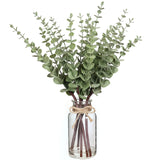 VIERENA 17.5" Artificial Eucalyptus Stems in Glass Vase with Faux Water,Fake Plant Eucalyptus Leaves White Seeds for Centerpiece Table Decorations Farmhouse Wedding Home Greenery Decor (Sage Green) VIERENA