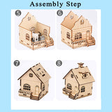MPIUET 3D Wooden Wind-up Music Box Puzzles, Clockwork Musical Mechanism Movement Little House, 3D Jigsaw Teaser Puzzles, Log Cabin DIY Wood Model Kits for Adults MPIUET