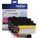 Brother Genuine LC30333PKS 3-Pack, Super High-yield Color INKvestment Tank Ink Cartridges; Includes 1 Cartridge each of Cyan, Magenta & Yellow, Page Yield Up to 1,500 Pages/Cartridge, LC3033 Brother