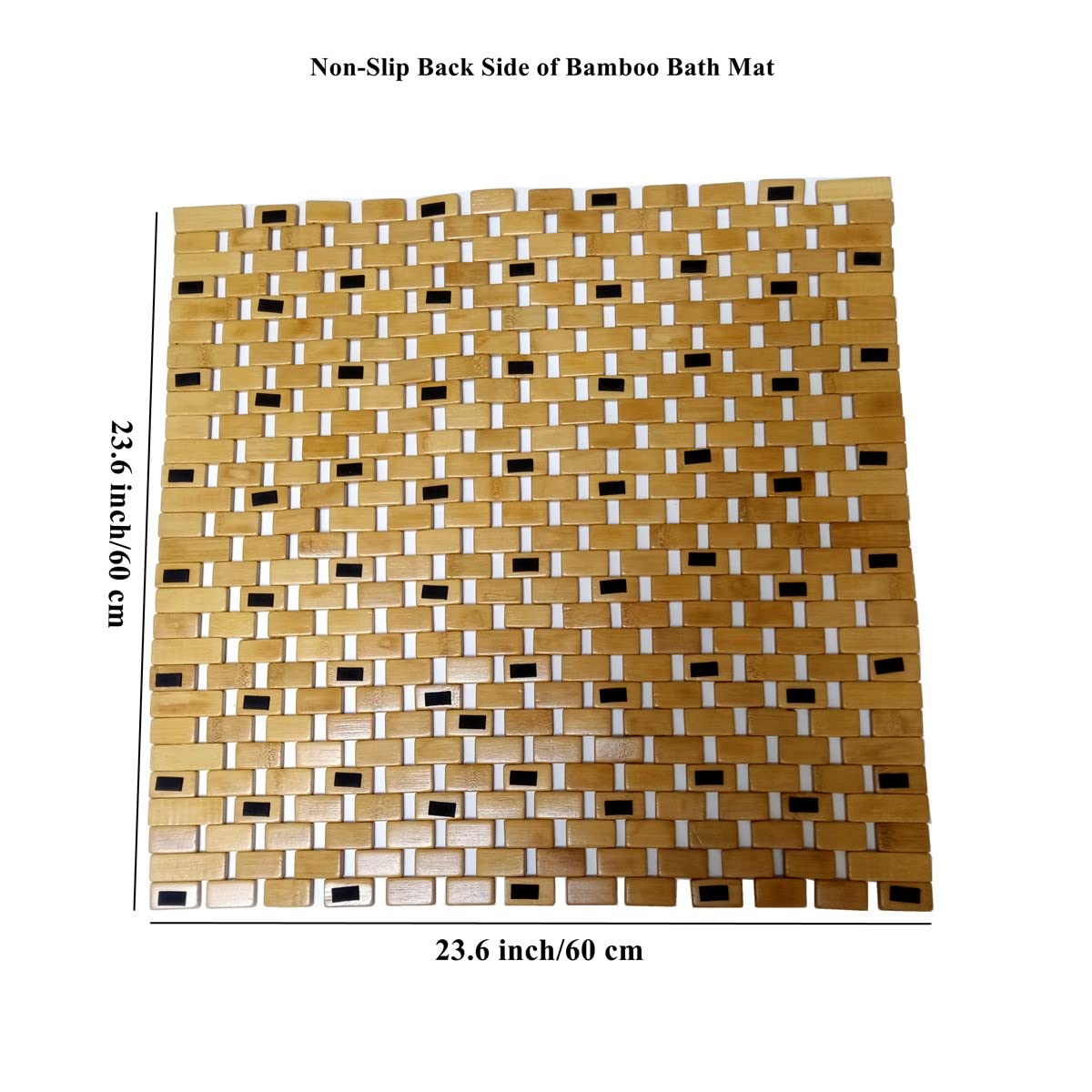 HJJKKH Bath Mat 23.6X23.6 inches, Square Natural Bathroom Rug, Non Slip Foldable Floor Shower Mat for Bathroom, Bathtub, Shower, Sauna, Hot Tub, Rayon Derived from Bamboo HJJKKH
