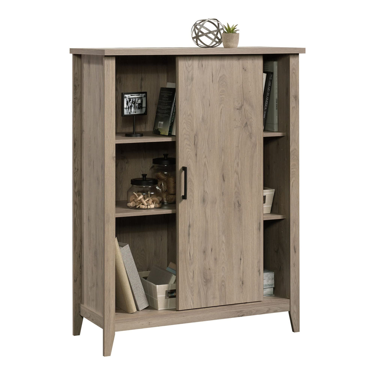 Sauder® Summit Station 52" H Bookcase with Sliding Door, Laurel Oak Sauder
