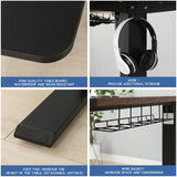 bilbil Height Adjustable Electric Standing Desk, Sit to Stand Desk Home Office Computer Desk, 59 x 29 Black Top, Black Frame bilbil