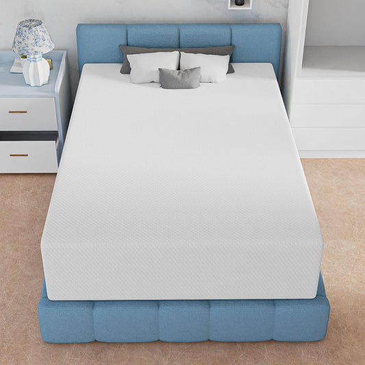 NChanmar 14 Inch Full Size Mattress, Gel Memory Foam Full Mattress, Pressure Relieving, Cooling Gel Foam, Full Mattress in a Box, Bed-in-a-Box, Full, 75" L x 54" W x 14" Th, White