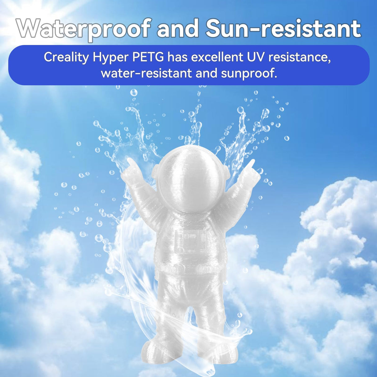 Official Creality Hyper PETG Filament Clear 1.75mm, High Speed 600mm/s 3D Printer Filament PETG, 1kg(2.2lbs)/Spool, Dimensional Accuracy ± 0.05 mm (Transparenrt) Creality