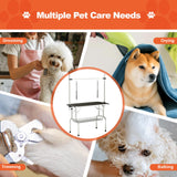 ynhunreth 46'' Dog Grooming Table for Large Dogs, Foldable Professional Grooming Table for Dogs at Home with Double Loops/Mesh Tray/Adjustable Arm, Capacity up to 330lbs, Black ynhunreth