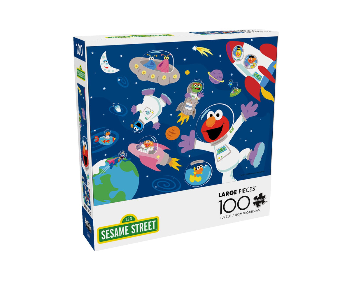 Buffalo Games - Sesame Workshop - Sesame Street in Space - 100 Piece Jigsaw Puzzle for Families -Challenging Puzzle Perfect for Game Nights - Finished Size is 15.00 x 11.00 Buffalo Games