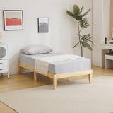 VINGLI 12 in Classic Twin Solid Wood Platform Bed Frame with Storage Space Underneath,Sturdy Wooden Bed Slat Support, Minimalist Design, No Box Spring Needed, Pine Mattress Foundation, Natural Oak VINGLI