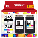 myCartridge SUPRINT 245XL 246XL Combo Pack Ink Cartridge Replacement for Canon Ink 245 and 246 PG-245 CL-246 for Pixma TS3122 MG2522 TS3322 TR4520 Printer 245XL 246XL myCartridge SUPRINT