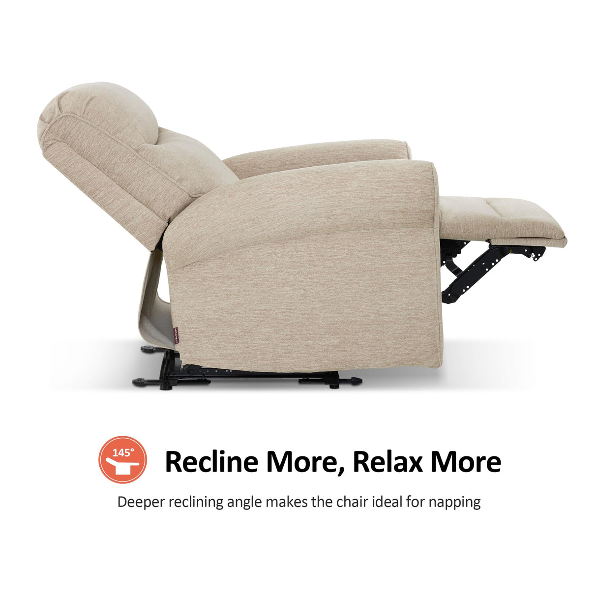 MCombo Power Wall Hugger Recliner Chair for Small Space RV Living Room, USB & USB-C Charging Ports, Modern Rolled Arm Recliner, Fabric PR630 (Beige) MCombo