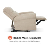 MCombo Power Wall Hugger Recliner Chair for Small Space RV Living Room, USB & USB-C Charging Ports, Modern Rolled Arm Recliner, Fabric PR630 (Beige) MCombo