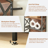 HOMBAZAAR 7 Tier Bookshelf, 78 Inch Tall Rustic Bookshelf with Metal Frame, Industrial Heavy Duty Bookshelves and Bookcases, Open Book Shelf for Office, Living Room and Library, Brown HOMBAZAAR