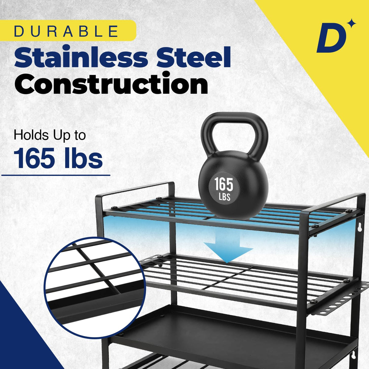 Heavy Duty Power Tool Organizer Wall Mount (Holds Up to 165 lbs) Include Level for Easy Multisurface Install Tool Organizer with Customizable Shelves Multi-Tool Holder for Drills, Hammers & Hand Tools Decluttify