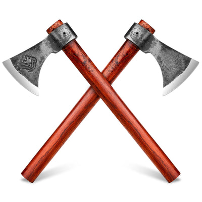NEDFOSS Vikings Throwing Axes, 2 Pack of 16 Inches Throwing Axe Set with 1065 High Carbon Steel & Wooden Handle. Perfect for Axe Throwing Game, Recreation, Competition & Great Gift for Men