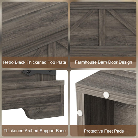 FiveWillowise Coffee Table with Storage, 31.5" W Farmhouse Lift Top Wood Square Center Table with Charging Station, Rustic Cocktail Tables with Flip Top Lids for Living Room, Home Office, Grey FiveWillowise