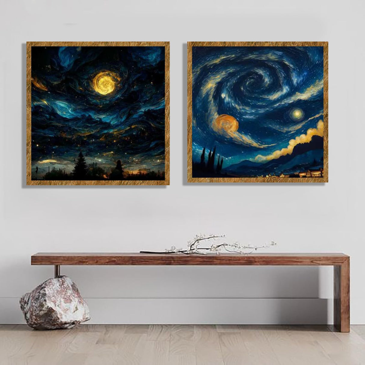 hyzsj 4 Pack Paint by Numbers Kit for Adults with Frame,Moon Paint by Numbers for Adults, Paint by Number with Easel, DIY Starry Sky Paint by Number Kits for Home Wall Decor（7.87x7.87inch hyzsj