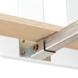 Max & Lily Full Size Solid Wood Bed Frame with Slatted Headboard – Easy Assembly, No Box Spring Needed, White Max & Lily