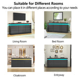 9 Drawer Dresser with Power Outlet, Dresser with LED Light, Modern Chest of Drawers for Closet, Double Wide Drawer Organizer Cabinet for Bedroom, Living Room, Entryway, Hallway (Black, 9 Drawers) Gyfimoie