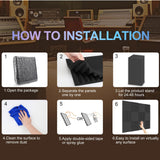 Burdurry 50 Pack Acoustic Panels Soundproof Studio Foam for Walls Sound Absorbing Panels Sound Insulation Wedge for Studio, 1" X 12" X 12" (Black) Burdurry