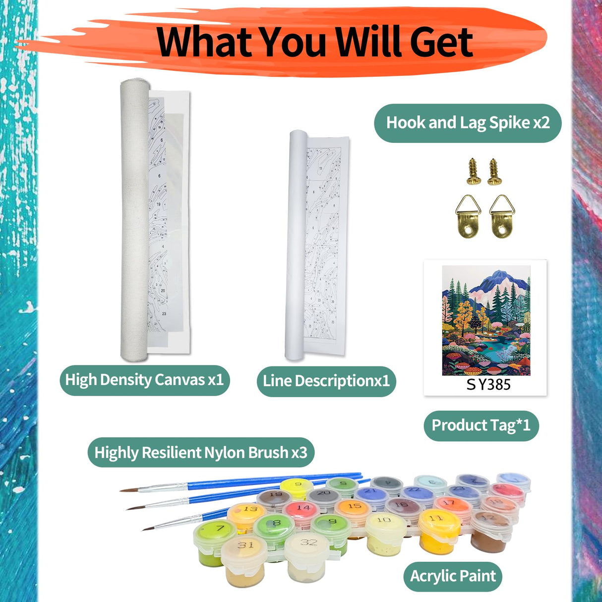 YALKIN Paint by Numbers for Adult Kits, DIY Landscape Oil Acrylic Painting Paint by Numbers on Canvas, Adults Paint by Numbers Kits Drawing Paintwork for Home Decor 16x20 inch/40X50CM (No Frame) YALKIN