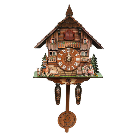 JOMCYDM Cuckoo Clock Vintage Wall Clock Traditional Black Forest Clock Decorative Cuckoo Clock Fun Design Durable MDF Materials Excellent Readability Unique Home Decor JOMCYDM