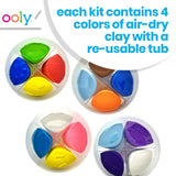 Ooly Creatibles, 16 Colors Air Dry Clay Expansion Set for Kids Crafts, Modeling Clay in 16 Colors, 4 Tubs, Airdry DIY Art Expansion Set Summer Crafts for Kids Ages 6 and Up Ooly