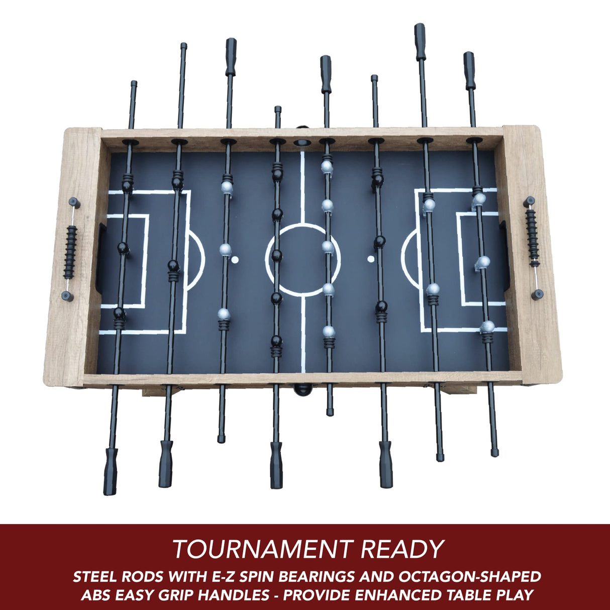 Hathaway Braxton 55-in Competition Foosball Table, Arcade Table Soccer, Perfect for Family Game or Recreation Rooms, Includes (2) 36-mm ABS Foosballs and Built in Ball Returns Hathaway