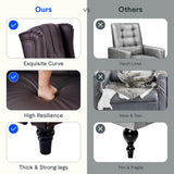 FLEXISPOT XC5 Pushback Recliner Chair for Adults, Mid Century Wingback Accent Chair with Rivet Decoration, Tufted Upholstered Single Sofa Armchair for Living Room, Bedroom, Study (Fabric, White) FLEXISPOT