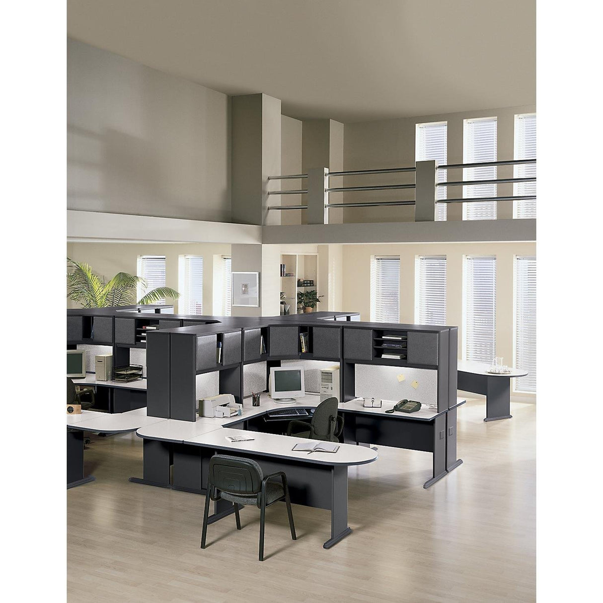 Bush Business Furniture Series A 48W Computer Desk in White Spectrum and Slate, Small Office Table for Home or Professional Workspace Bush Business Furniture